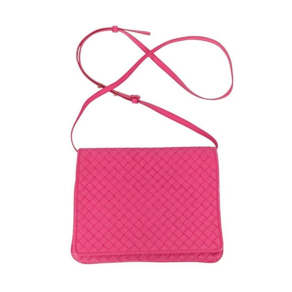 BOTTEGA VENETA Pink Leather Intrecciato Shoulder Bag - Picture 1 of 15